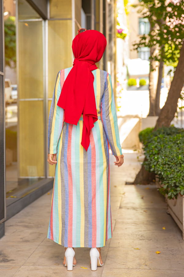 9057 KUSAKLI ELBISE Yeşil - 9057