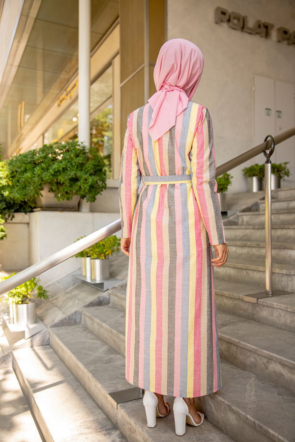 9057 KUSAKLI ELBISE Sarı - 9057 Sarı