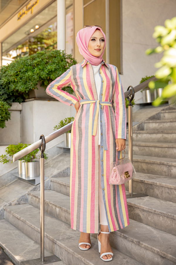 9057 KUSAKLI ELBISE Sarı - 9057 Sarı