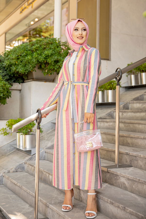 9057 KUSAKLI ELBISE Sarı - 9057 Sarı