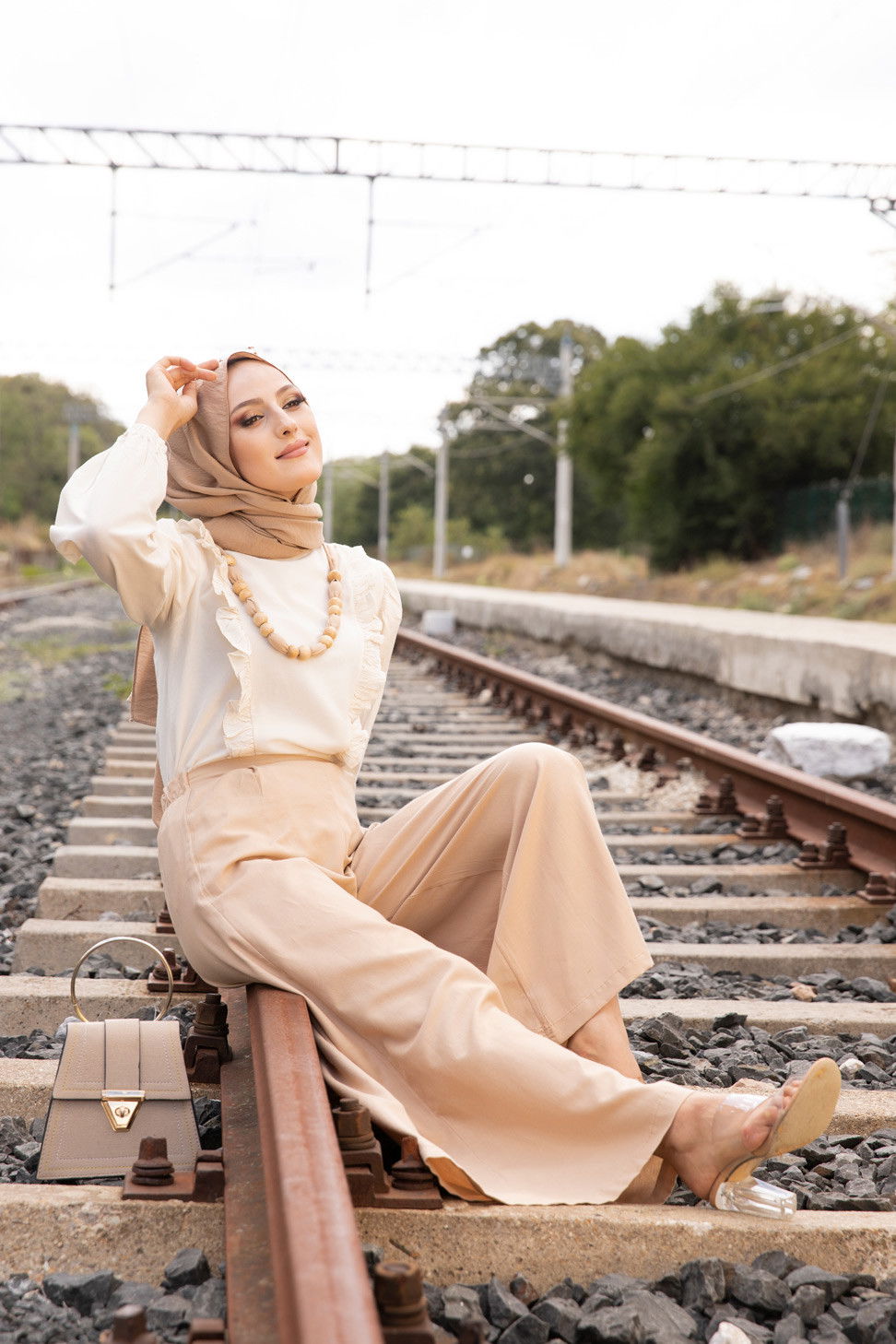 3223 BLUZ PANTOLON Bej - 3223