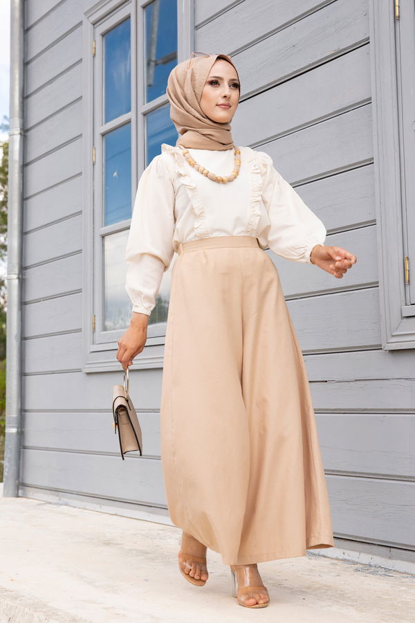 3223 BLUZ PANTOLON Bej - 3223