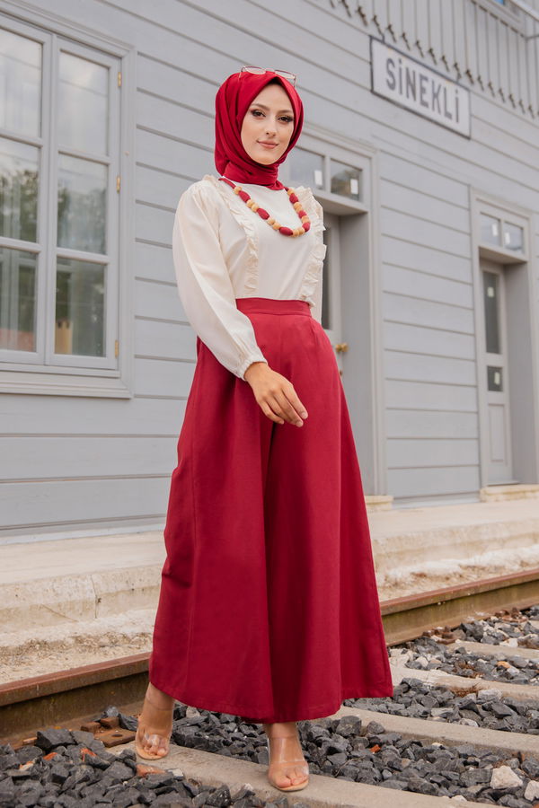 3223 BLUZ PANTOLON Bordo - 3223 BORDO