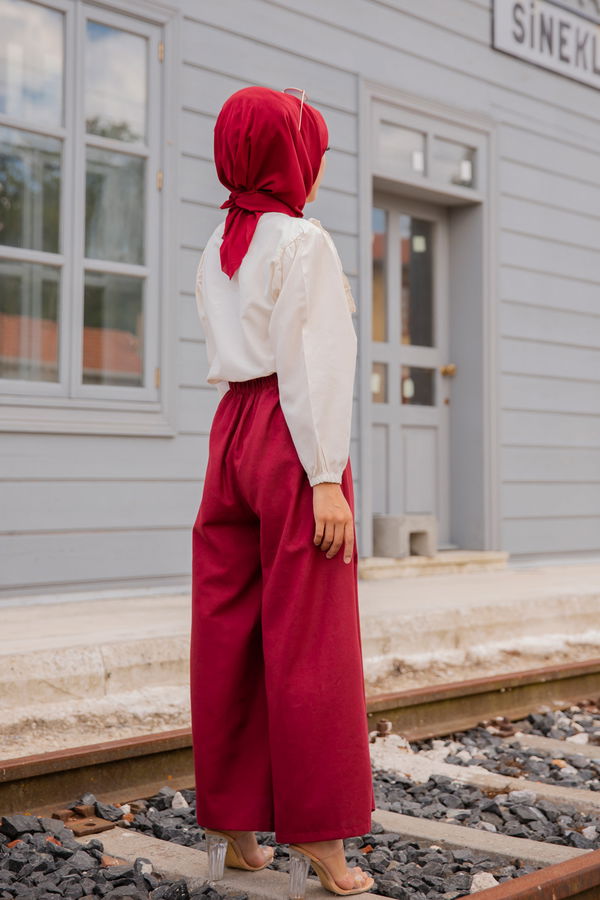 3223 BLUZ PANTOLON Bordo - 3223 BORDO