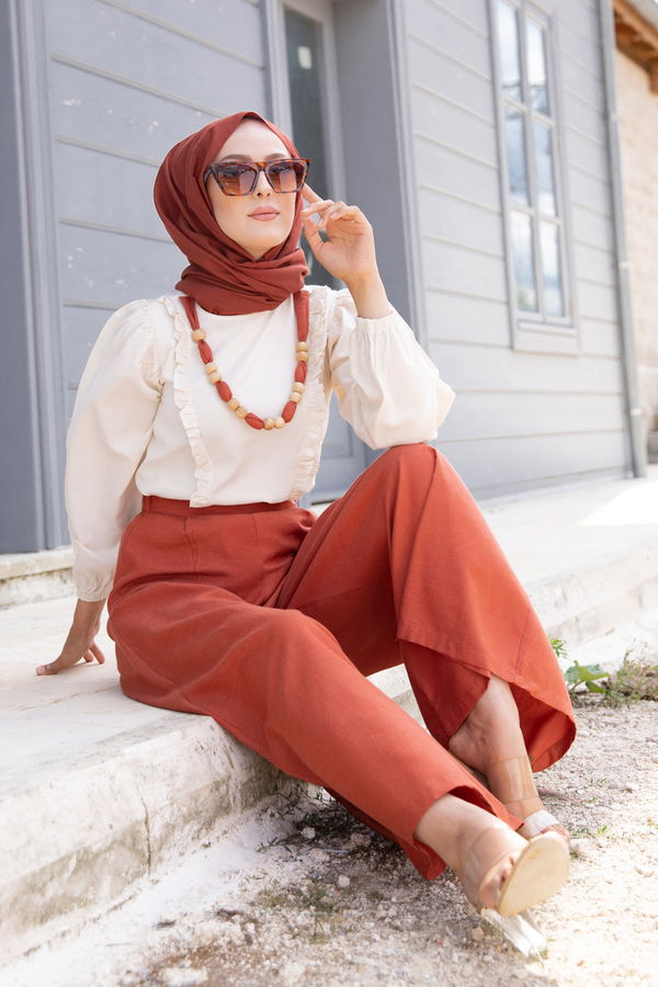3223 BLUZ PANTOLON Kiremit - 3223 KİREMİT