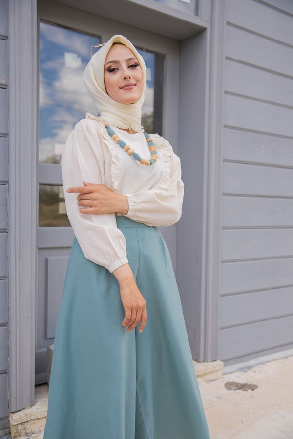 3223 BLUZ PANTOLON Yeşil - 3223
