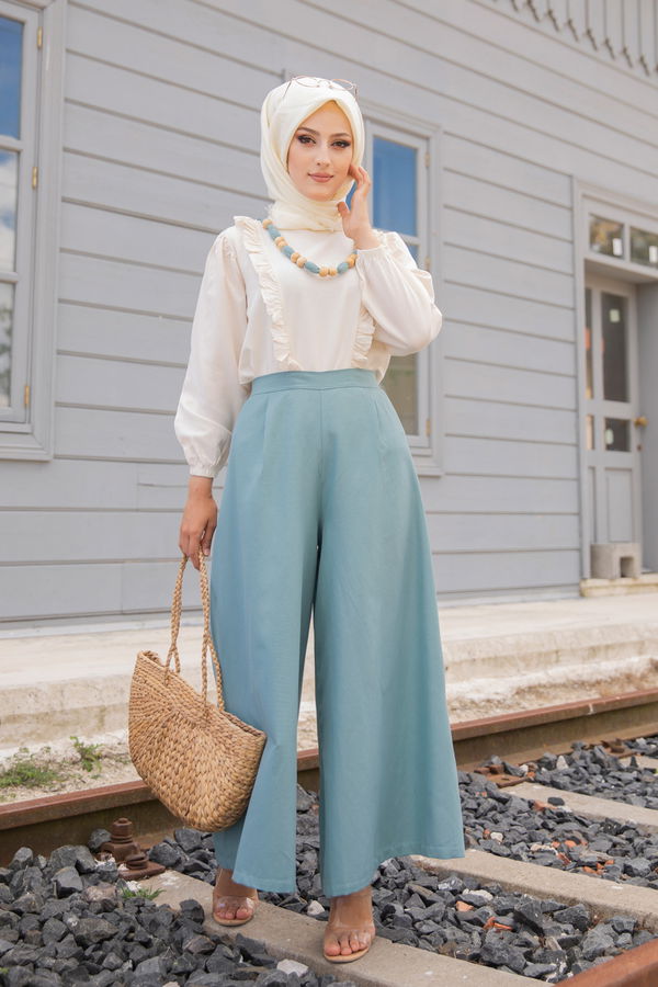 3223 BLUZ PANTOLON Yeşil - 3223