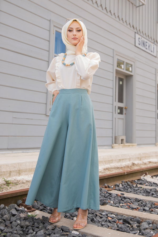 3223 BLUZ PANTOLON Yeşil - 3223