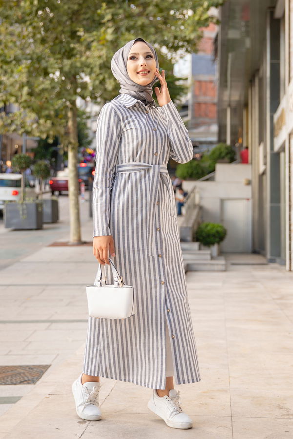9057 KUSAKLI ELBISE Beyaz - 9057