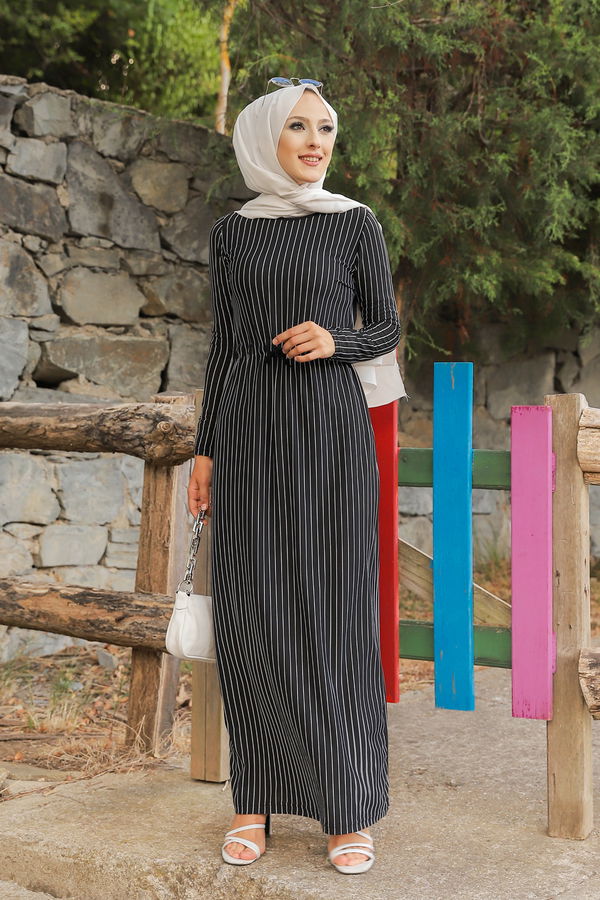 8561 ELBISE Siyah - 8561