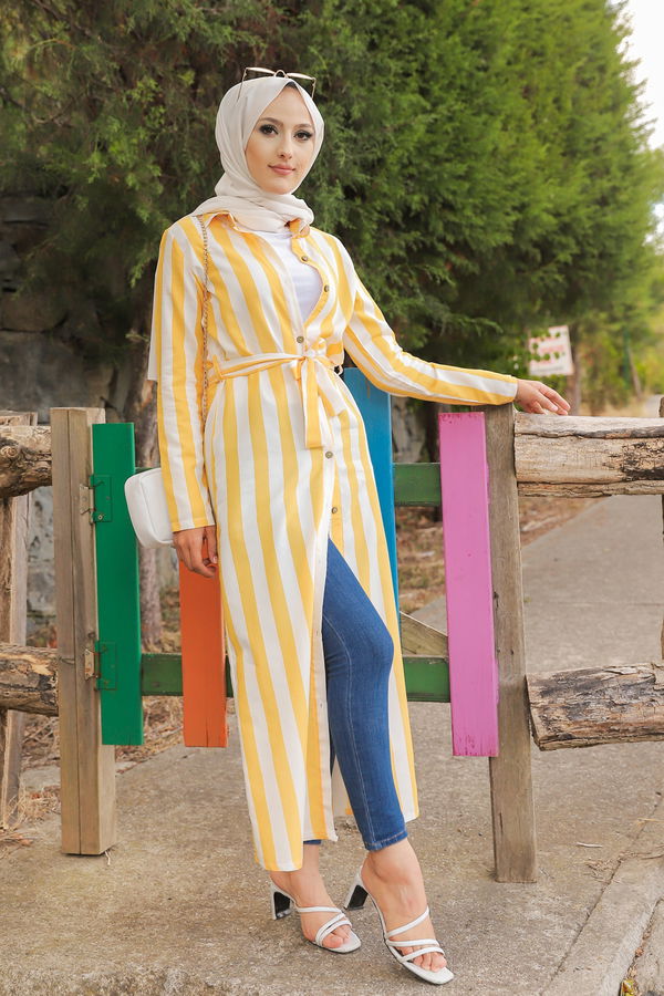 9057 KUSAKLI ELBISE Sarı - 9057