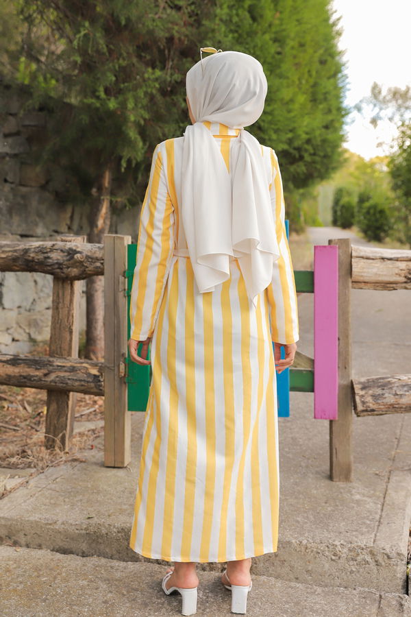 9057 KUSAKLI ELBISE Sarı - 9057