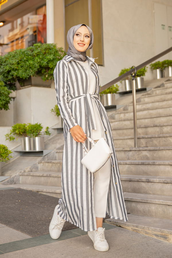 9057 KUSAKLI ELBISE Siyah - 9057