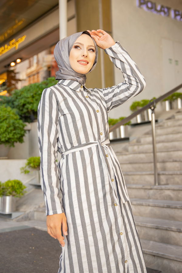 9057 KUSAKLI ELBISE Siyah - 9057