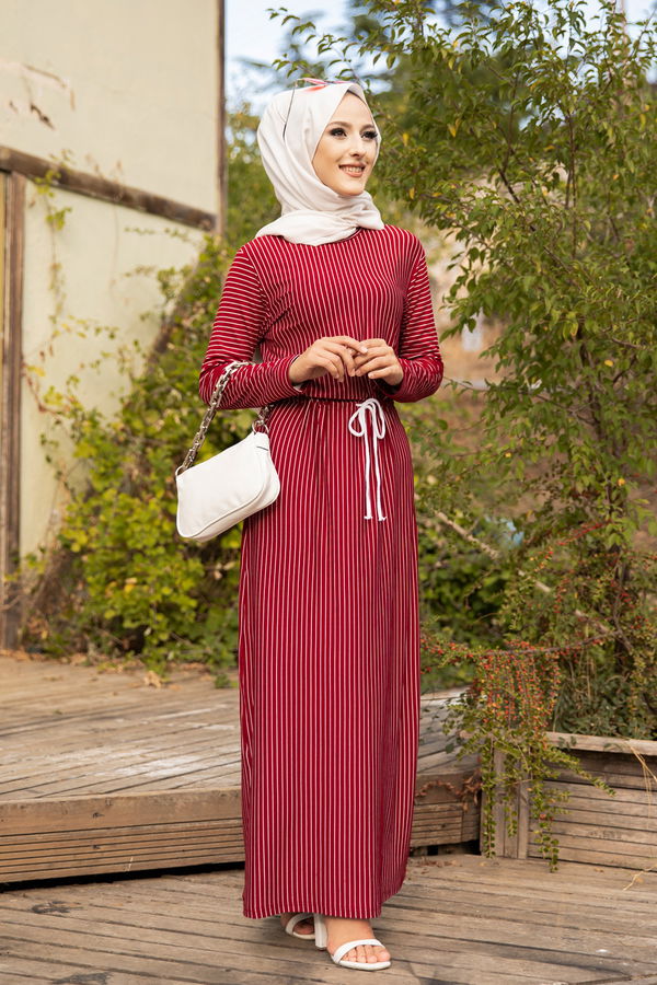 5275 ELBISE Bordo - 5275