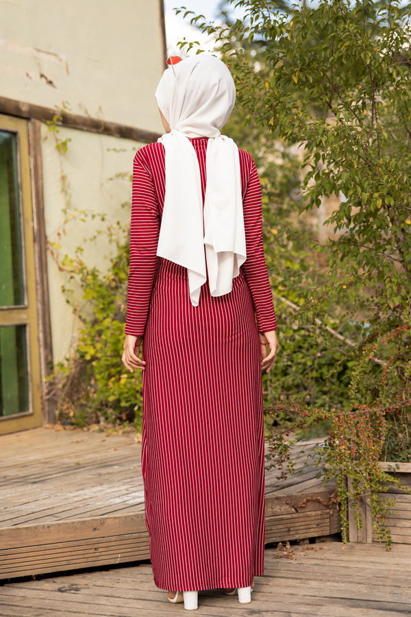 5275 ELBISE Bordo - 5275