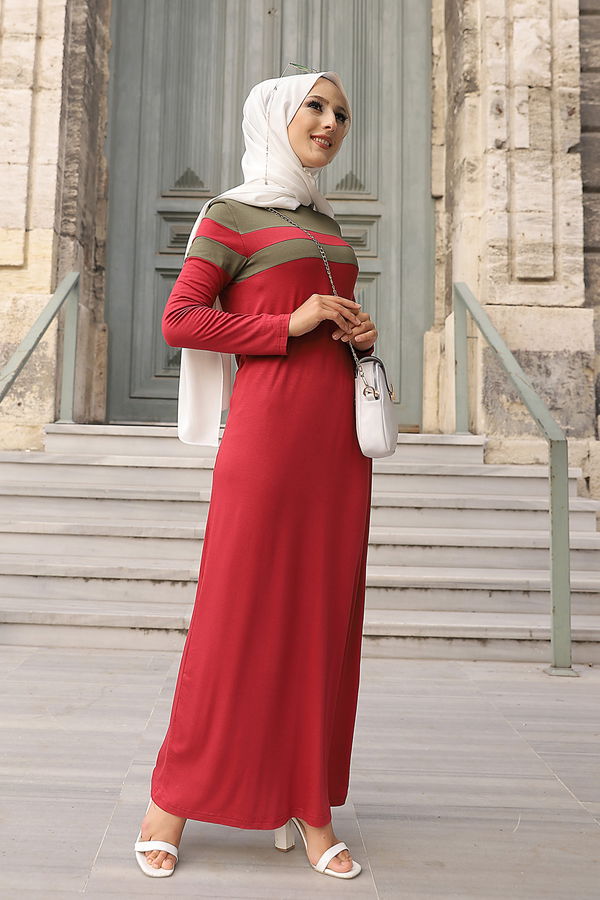 5264 ELBISE Bordo - 5264