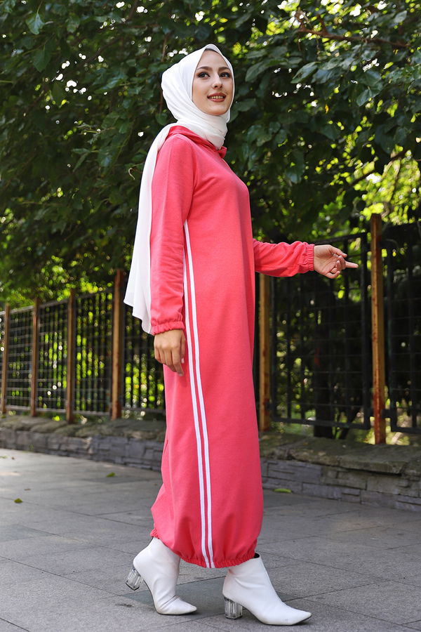 KAPSONLU ELBISE Kırmızı - 5257