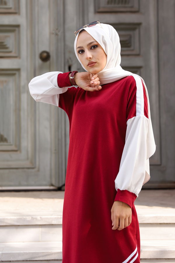 3240 ELBISE Bordo - 3240 BORDO