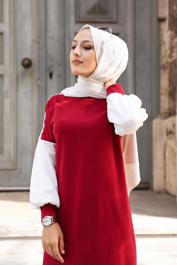 3240 ELBISE Bordo - 3240 BORDO