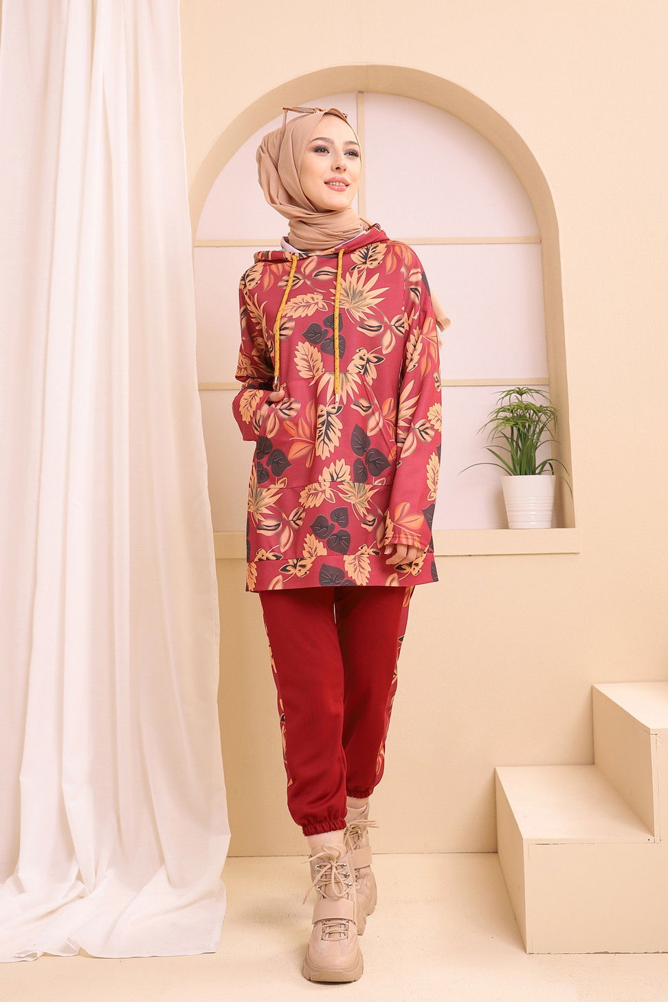 9121 TUNIK PANTOLON Pembe - 9121
