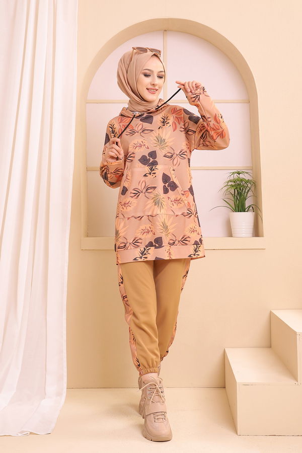 9121 TUNIK PANTOLON Vizon - 9121