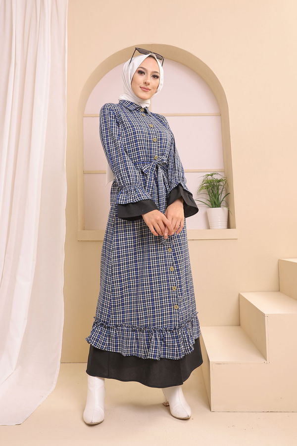 8638 ELBISE Mavi - 8638 MAVİ
