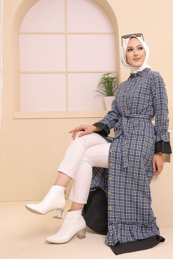 8638 ELBISE Mavi - 8638 MAVİ