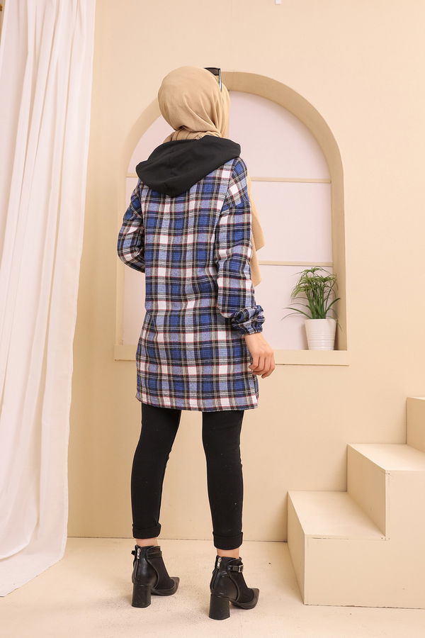 3312 KAPSONLU TUNIK Mavi - 3312 MAVİ