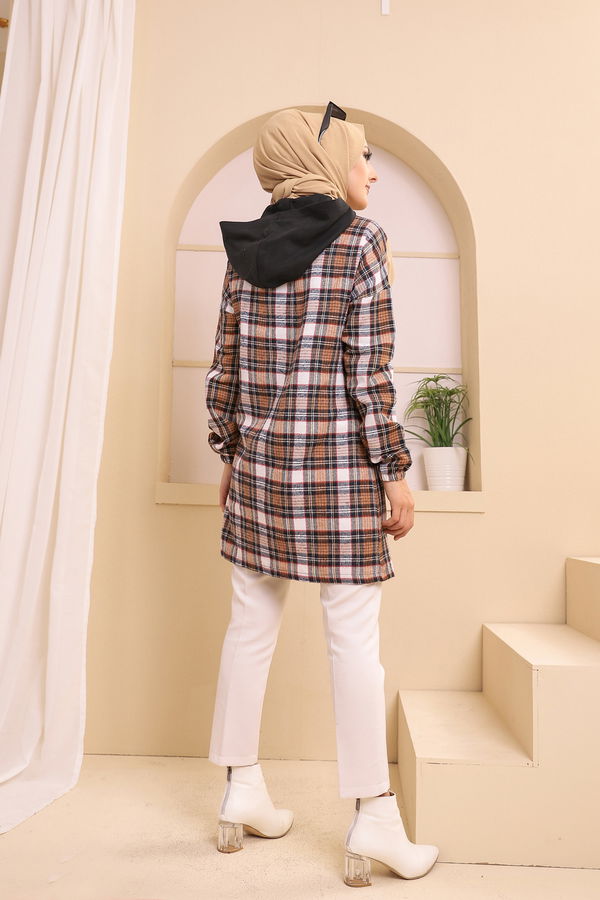 3312 KAPSONLU TUNIK Taba - 3312 TABA