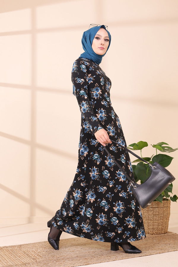 8663 ELBISE Mavi - 8663 MAVİ