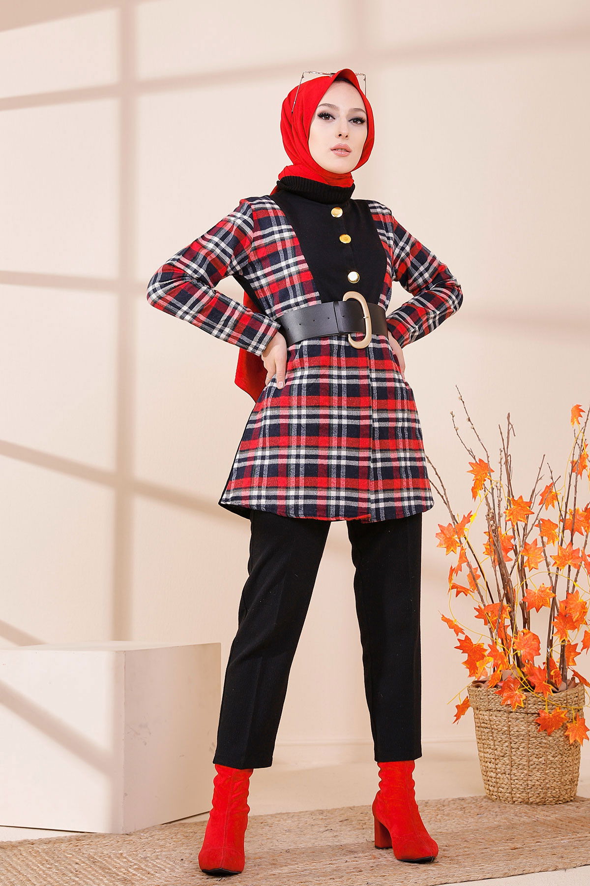 3418 TUNIK Kırmızı - 3418 Kırmızı