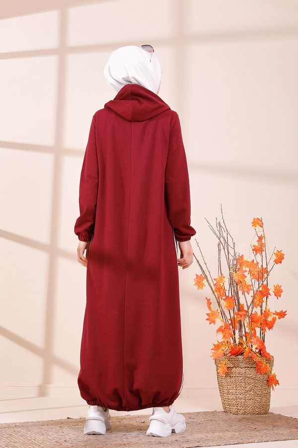 KAPSONLU ELBISE Bordo - 5257 BORDO