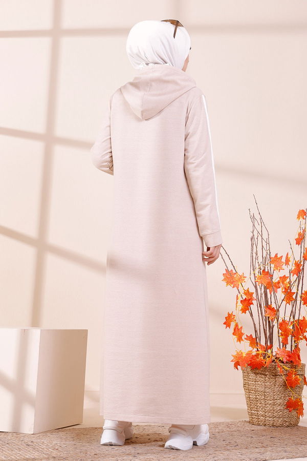 SERITLI ELBISE Bej - 3227