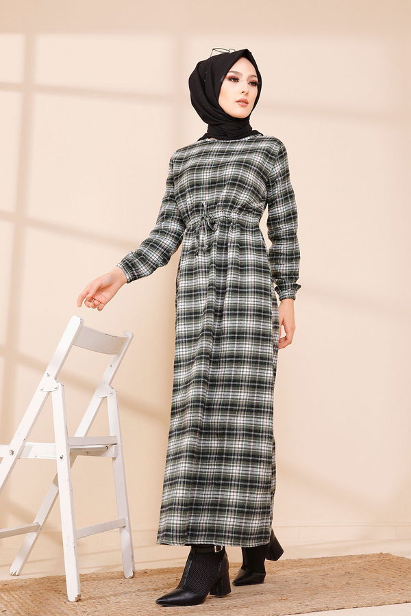 EKOSE ELBISE Yeşil - 3297 YEŞİL
