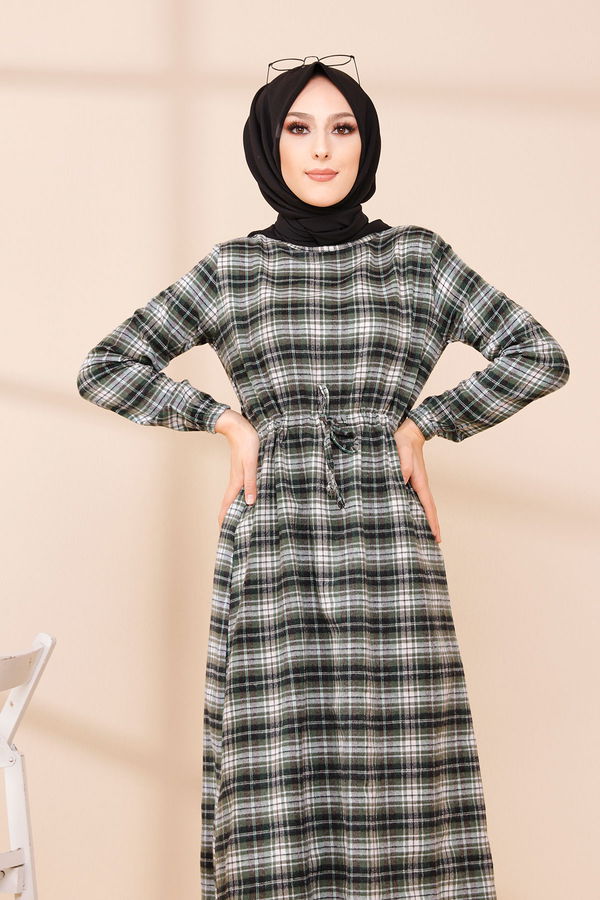 EKOSE ELBISE Yeşil - 3297 YEŞİL