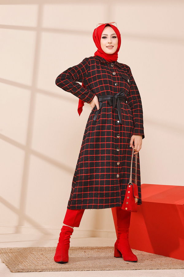 3338 TUNIK - Yeşil - 46 Kırmızı - 3338 Kırmızı