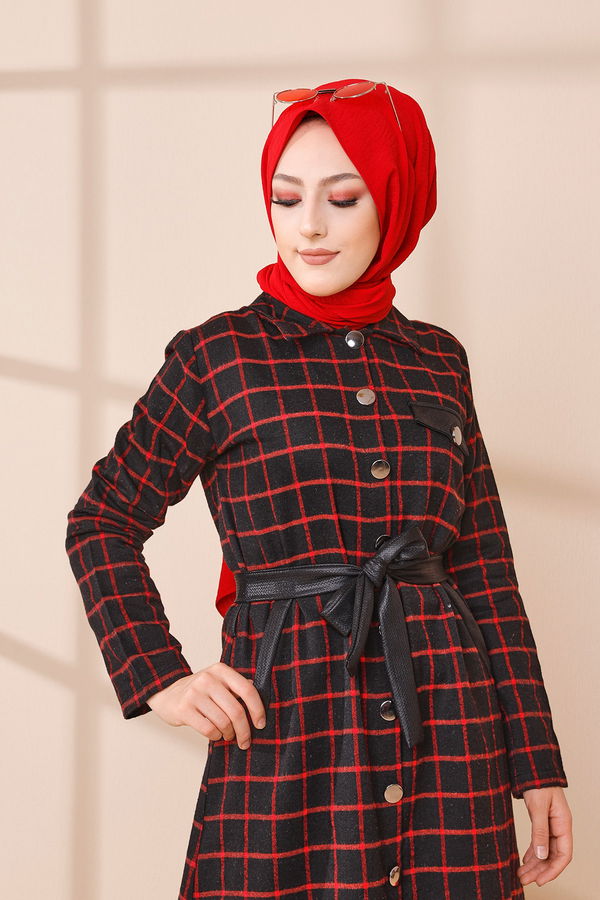 3338 TUNIK - Yeşil - 46 Kırmızı - 3338 Kırmızı