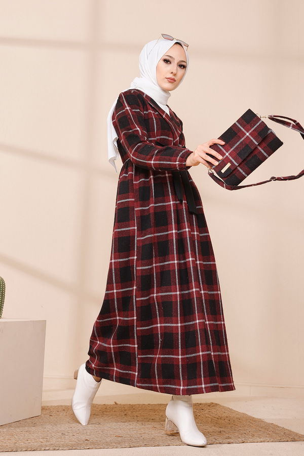 9094 ELBISE Bordo - 9094 BORDO
