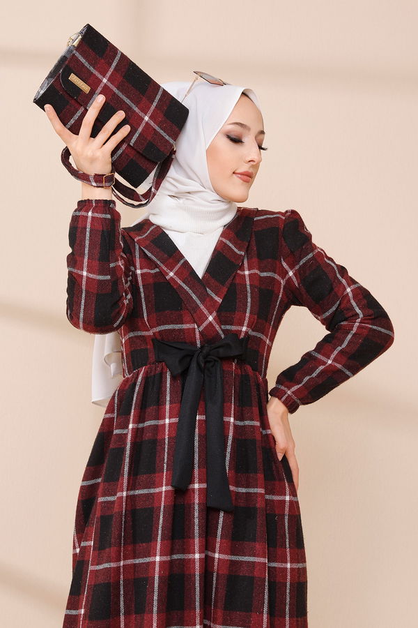 9094 ELBISE Bordo - 9094 BORDO
