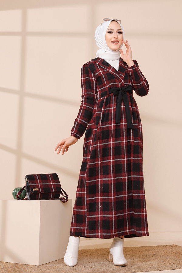 9094 ELBISE Bordo - 9094 BORDO