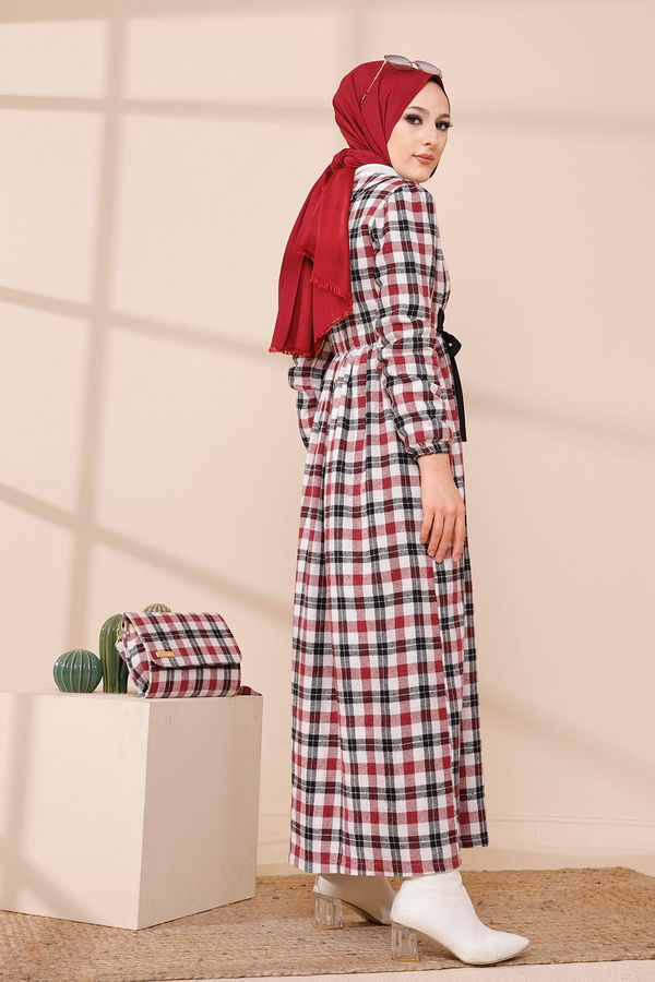 9094 ELBISE Bordo - 9094 BORDO