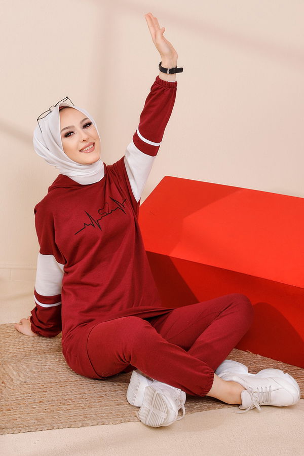 Tunık Pantolon Bordo - 3473