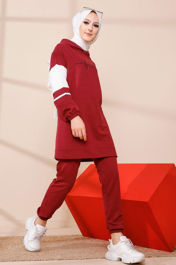 Tunık Pantolon Bordo - 3473