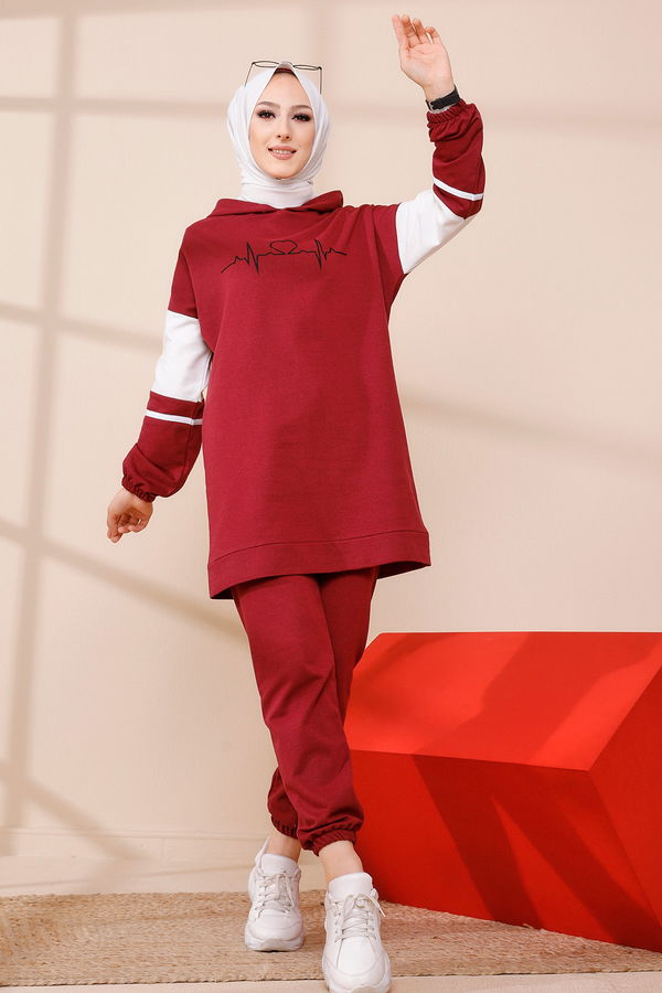 Tunık Pantolon Bordo - 3473