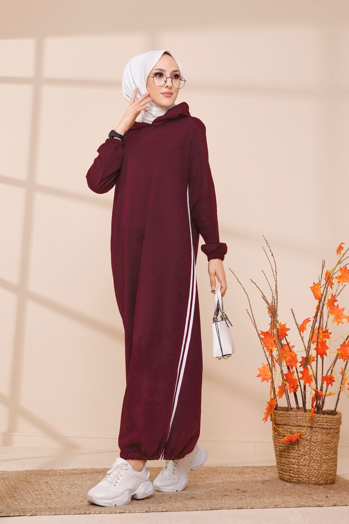 KAPSONLU ELBISE Mor - 5257