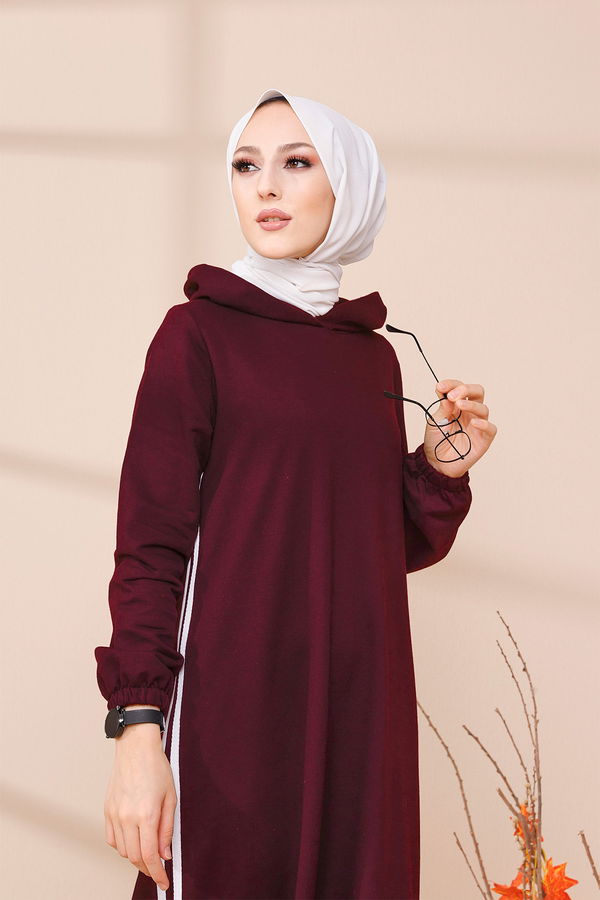 KAPSONLU ELBISE Mor - 5257