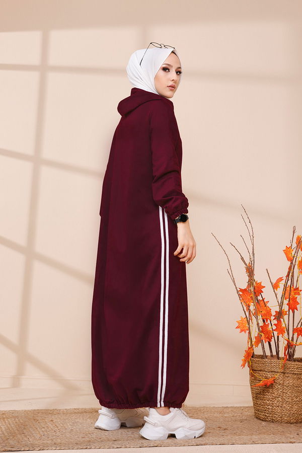 KAPSONLU ELBISE Mor - 5257