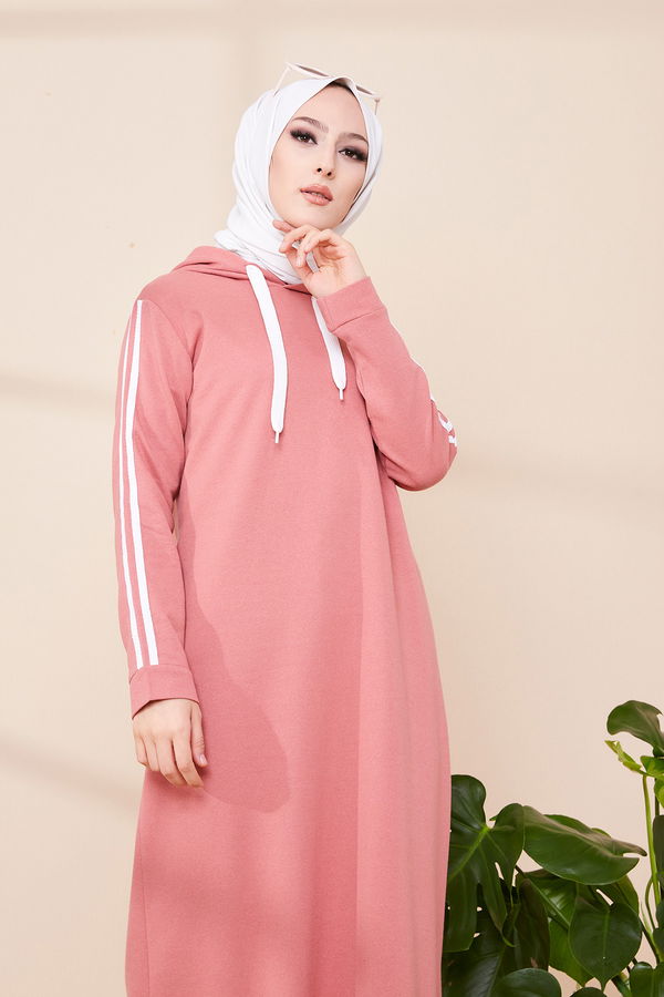 SERITLI ELBISE Pembe - 3227