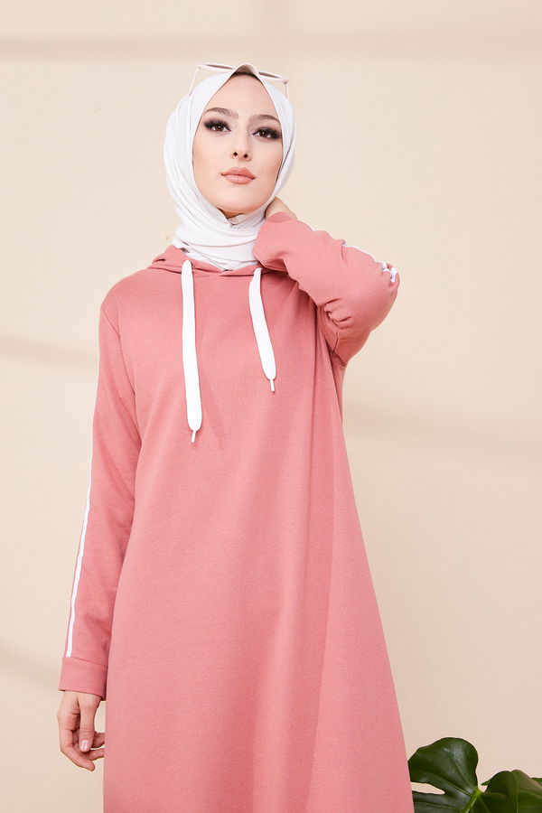 SERITLI ELBISE Pembe - 3227